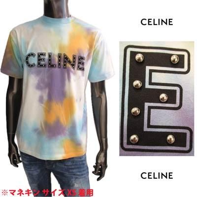 セリーヌ CELINE メンズ トップス Tシャツ 半袖 ロゴ タイダイ