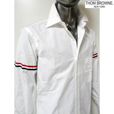 トムブラウン THOM BROWNE メンズ トップス シャツ 長袖 ロゴ アーム