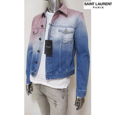 サンローランパリ SAINT LAURENT PARIS メンズ アウター ジャケット デニムジャケット ロゴ刻印ボタン付デニムジャケット