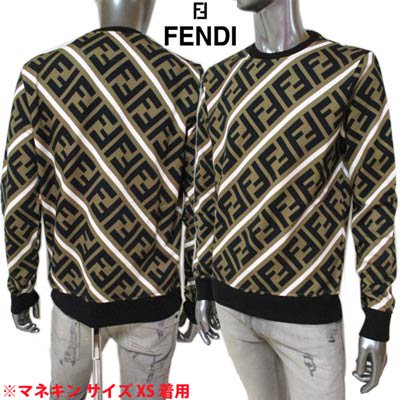 メンズ【フェンディ】FENDI ズッカ 総柄 ロゴ スウェット トップス Mサイズ