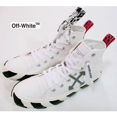 オフホワイト OFF-WHITE メンズ 靴 スニーカー ロゴ シューレースプリント・ソールスラッシュロゴプリント付きハイカットスニーカー