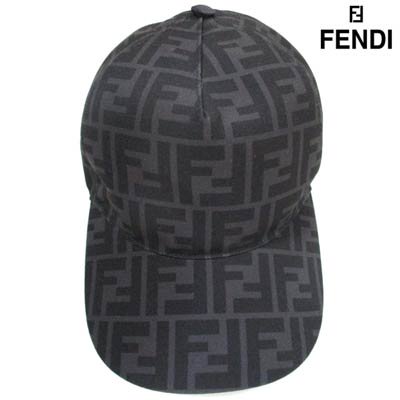 フェンディ FENDI メンズ 帽子 キャップ ロゴ 総柄FFズッカ柄プリント