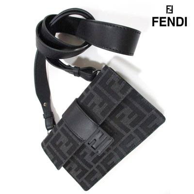 フェンディ FENDI メンズ 鞄 バッグ 2way ロゴ ユニセックス可 ※ウエストポーチとても使えます バゲット スリム クラッチ  総柄FFズッカ柄プリント付2wayショルダーミニバッグ