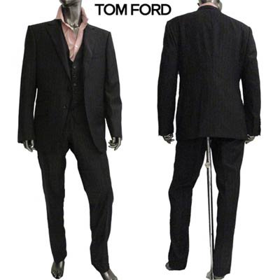 トムフォード TOM FORD メンズ セットアップ スーツ アウター ジャケット ボトムス パンツ 3ピース・ストライプ柄セットアップスーツ  31YA4C 911R32C