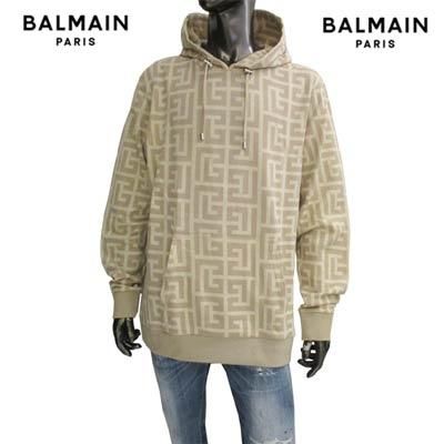 バルマン BALMAIN メンズ トップス パーカー フーディ ロゴ 総柄