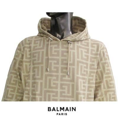 バルマン BALMAIN メンズ トップス パーカー フーディ ロゴ 総柄