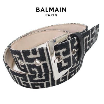 バルマン BALMAIN メンズ グッズ 小物 ベルト 総柄ブラック