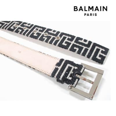 バルマン BALMAIN メンズ グッズ 小物 ベルト 総柄ブラック