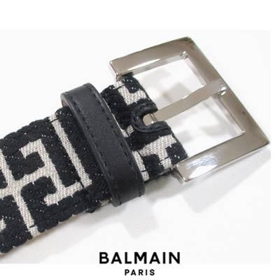 バルマン BALMAIN メンズ グッズ 小物 ベルト 総柄ブラックモノグラム