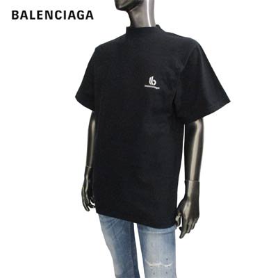 綿100％BALENCIAGA バレンシアガ 半袖 ロゴ Tシャツ 黒 TA1718
