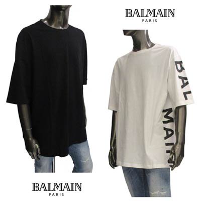 バルマン BALMAIN メンズ トップス Tシャツ 半袖 カットソー ロゴ ...