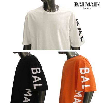 バルマン BALMAIN メンズ トップス Tシャツ 半袖 カットソー ロゴ ...