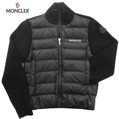 <img class='new_mark_img1' src='https://img.shop-pro.jp/img/new/icons1.gif' style='border:none;display:inline;margin:0px;padding:0px;width:auto;' />モンクレール MONCLER キッズ 子供服 アウター ダウンジャケット ニット ジップポケット/アーム部分ロゴ付カーディガン 黒 9B51020 A9646
