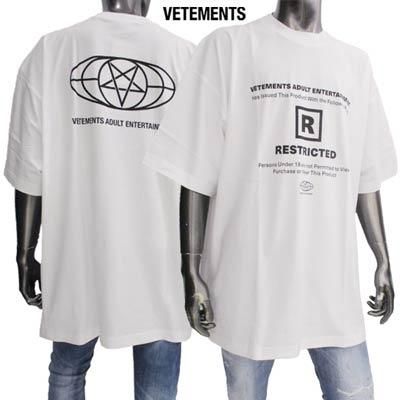 着丈79cmvetements フロントスカルロゴTシャツ