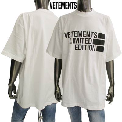 オーラリーAUVETEMENTS ヴェトモン フロントロゴプリントTシャツ 半袖 白 黒