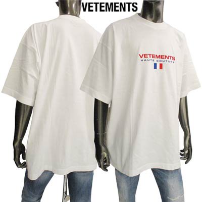 <img class='new_mark_img1' src='https://img.shop-pro.jp/img/new/icons2.gif' style='border:none;display:inline;margin:0px;padding:0px;width:auto;' />ヴェトモン VETEMENTS メンズ トップス Tシャツ 半袖 ロゴ HAUTE COUTURE フロントVETEMENTSロゴ・バックロゴ刺繍付 Tシャツ 白 UE52TR240W WHITE