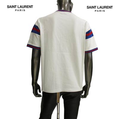 サンローランパリ SAINT LAURENT PARIS メンズ トップス Tシャツ 半袖 ロゴ ネック/アームライン・フロント ロゴ