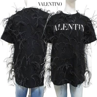 VALENTINO ヴァレンチノ フロントロゴプリントTシャツ 半袖 カットソー ブラック TB3MG07D3V6