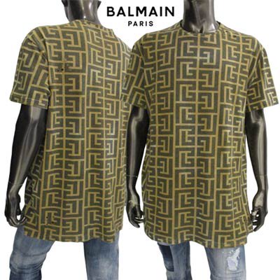 Хޥ BALMAIN  ȥåץ T Ⱦµ  Υ᡼ùT ܥ꡼ ١ XH1EH000 JB91 GFE<img class='new_mark_img2' src='https://img.shop-pro.jp/img/new/icons2.gif' style='border:none;display:inline;margin:0px;padding:0px;width:auto;' />