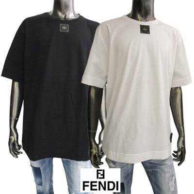 フェンディ FENDI メンズ トップス Tシャツ 半袖 スクエアFENDIラベル・FENDI ROMAロゴタグ付きTシャツ ホワイト/ブラック FY0936 AIFI F0WA0/F0QA1<img class='new_mark_img2' src='https://img.shop-pro.jp/img/new/icons2.gif' style='border:none;display:inline;margin:0px;padding:0px;width:auto;' />