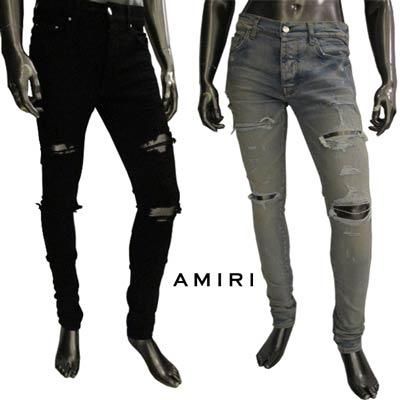 Amiri アミリ クラッシュ&リペア加工 ストレッチスキニーデニムパンツ