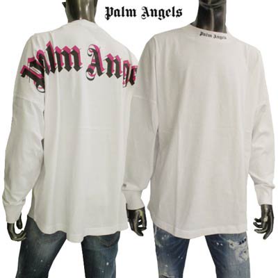 パームエンジェルス PALM ANGELS メンズ トップス シャツ 長袖 ロンTバックPALM ANGELSダブルカーブロゴロングTシャツ