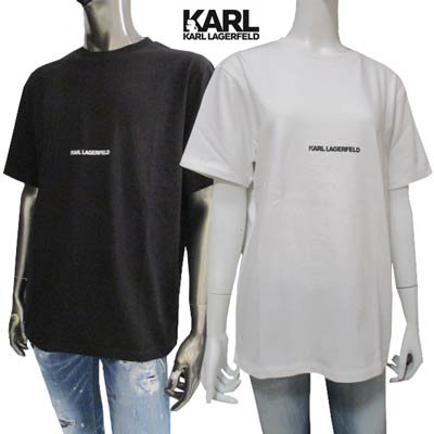カールラガーフェルド KARL LAGERFELD レディース トップス Tシャツ 半袖 2color ユニセックス可 KARLロゴTシャツ