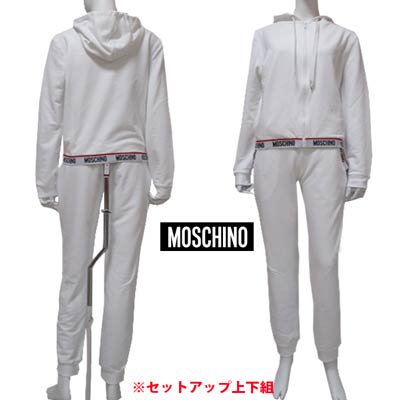 モスキーノ MOSCHINO レディース セットアップ 上下組 パーカー パンツ MOSCHINOロゴ入りセットアップジャージ