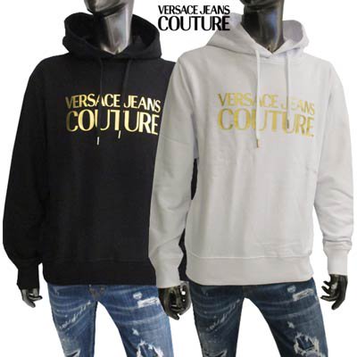 ヴェルサーチジーンズクチュール VERSACE JEANS COUTURE メンズ トップス パーカー フーディ2colorロゴ入りパーカー