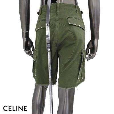 CELINE 2023SS Triple Pleated Shorts in Flannel 2P877095D セリーヌ フランネルトリプルプリーツショーツ ハーフパンツ ダークグレー サイズ46【230902】【新古品】【me04】