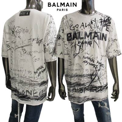 Хޥ BALMAIN  ȥåץ T Ⱦµ  եƥȥǥ/եBALMAINT YH1EH018 GB65 GAB<img class='new_mark_img2' src='https://img.shop-pro.jp/img/new/icons2.gif' style='border:none;display:inline;margin:0px;padding:0px;width:auto;' />