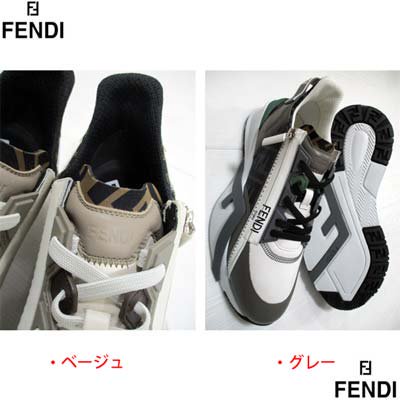 フェンディ FENDI メンズ 靴 スニーカー シューズ ロゴ FFズッカ柄ライン・サイドジップ/FENDIロゴ入りローカットスニーカ