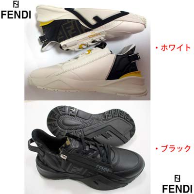 フェンディ FENDI メンズ 靴 スニーカー シューズ ロゴ FFズッカ柄ライン・サイドジップ/FENDIロゴ入りローカットスニーカ