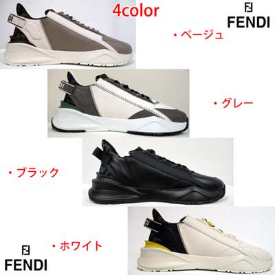 フェンディ FENDI メンズ 靴 スニーカー シューズ ロゴ FFズッカ柄ライン・サイドジップ/FENDIロゴ入りローカットスニーカ