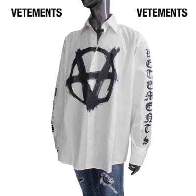 ヴェトモン VETEMENTS メンズ トップス シャツ 長袖 ロゴ ペイン 