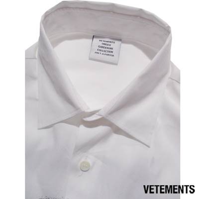 ヴェトモン VETEMENTS メンズ トップス シャツ 長袖 ロゴ ペインティング逆さアナーキーロゴ・オーバーサイズシャツ