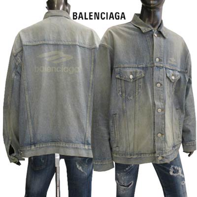 バレンシアガ BALENCIAGA メンズ アウター デニム ジャケット ロゴ BALENCIAGAロゴ・日本製デニムジャケット