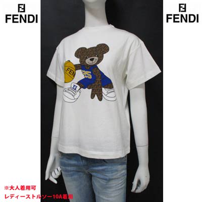 フェンディFENDIキッズ 子供服 トップス Tシャツ 半袖 ※大人(レディース)着用可 ロゴ FF柄バスケットベアープリントTシャツ