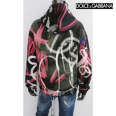 ドルチェ＆ガッバーナ DOLCE&GABBANA メンズ トップス パーカー フーディ スプレーグラフィティアートDGロゴ オーバーパーカー