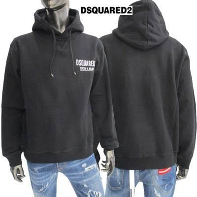 【DSQUARED2】グレー ユニバーシティ フーディー コットン DSQUARED2 (ディースクエアード) 裏毛 BETTY プリント プル