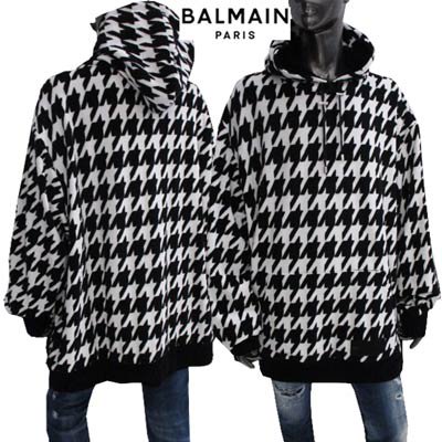 バルマン BALMAIN メンズ トップス パーカー フーディ ロゴ総柄