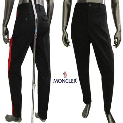 モンクレール MONCLER メンズ ボトムス パンツ ロゴ ワッペン・ジップ/ボタン部分ロゴ刻印・ポケット付きサイドラインパンツ
