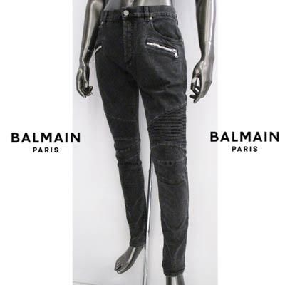 BALMAIN HOMME コーティング ブラックデニム 31 BALMAIN HOMME コーティング ブラックデニム 31