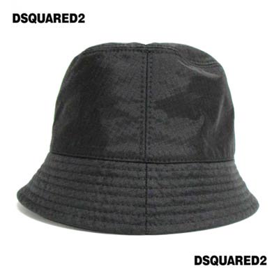 ディースクエアード DSQUARED2 メンズ 帽子 バケットハット ロゴフロントDSQUARED2ロゴ入りリサイクルナイロンバケットハット