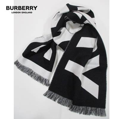 バーバリー BURBERRY レディース 小物 マフラー ストール ロゴ ユニセックス可 BURBERRYロゴ・フリンジ付きウールマフラー