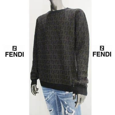 美品✨ フェンディ ズッカ ニット ファブリック メンズ 26cm相当 美品】 FENDI フェンディ ニット ファブリック ズッカ メンズ