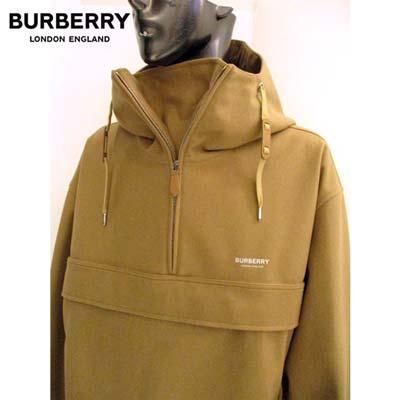 バーバリー BURBERRY メンズ アウター ジャケット ロゴ チェスト部分シルバーロゴ ハーフジップジャケット カシミヤ混 キャメル