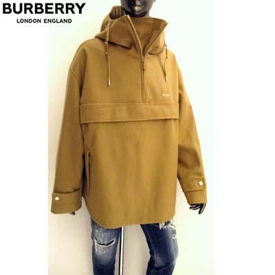 バーバリー BURBERRY メンズ アウター ジャケット ロゴ チェスト部分シルバーロゴ ハーフジップジャケット カシミヤ混 キャメル