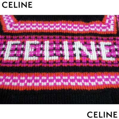 セリーヌ CELINE メンズ ニット パーカー セーター ロゴ フロント ...