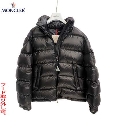 モンクレール MONCLER レディース アウター ダウンジャケット MAIREFUR アームポケット部分ロゴワッペン・コミックラベル・ファー付フード 取り外し可能ショートダウンジャケット ブラック